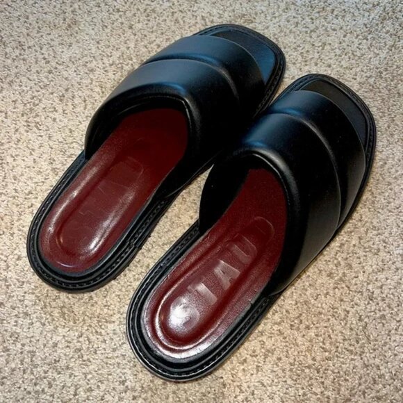 STAUD Vegan leather padded Astro Slides Women's Size 7 European Size 38 - Picture 2 of 6